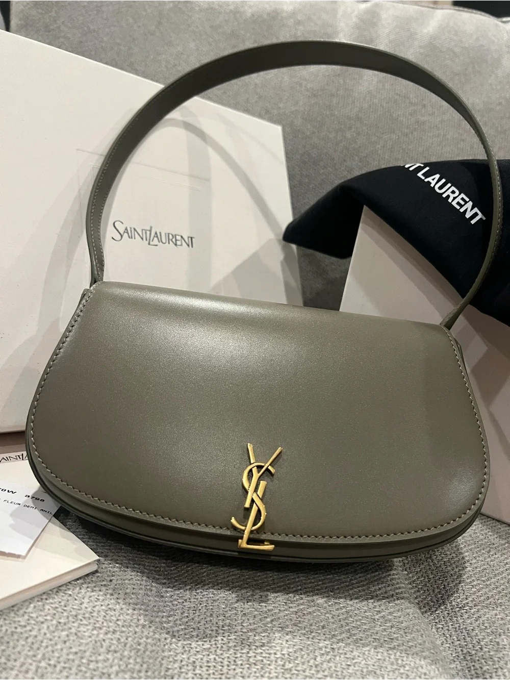 NEW SAINT LAURENT YSL Voltaire Mini Leather Shoulder Bag - “Strong Moss” Olive